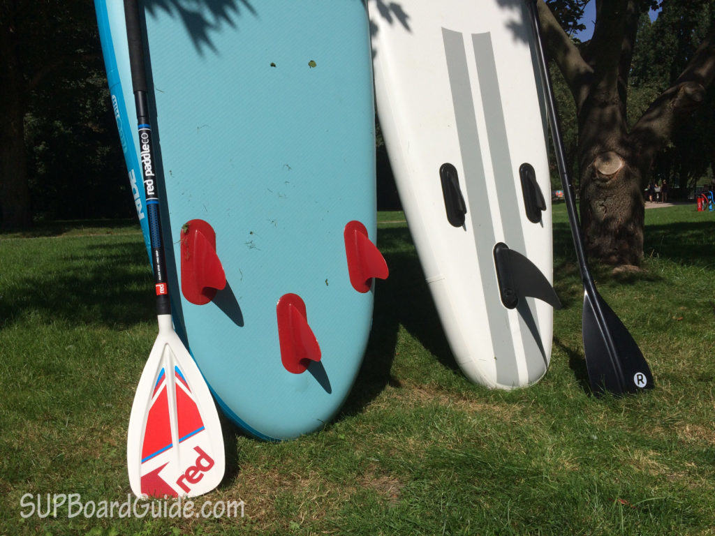 Comparing the Ride Thruster fins to the iRocker 2+1 setup