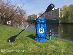 Paddle, backpack and pump for SUP