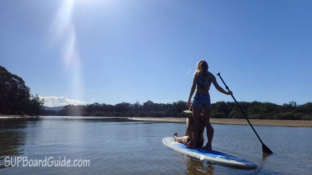 Two girls on a SUP