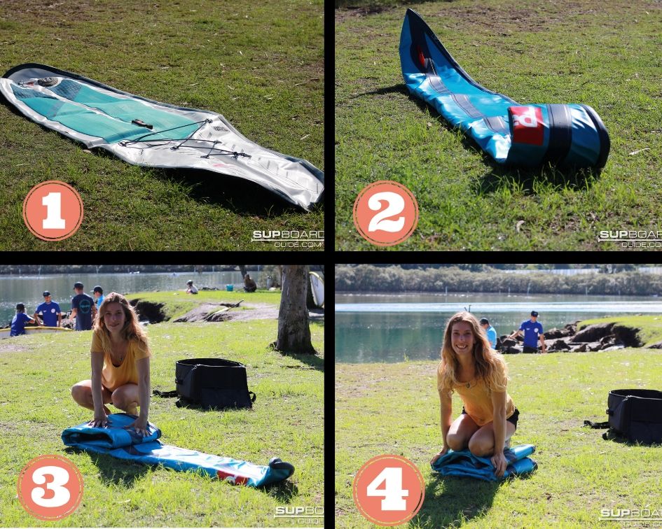 Collage of folding SUP