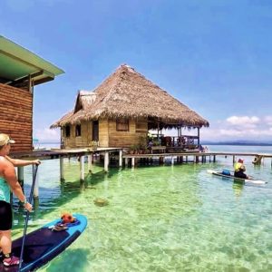There is only two ways to reach this restaurant in Panama, it's either by boat, or a paddleboard.