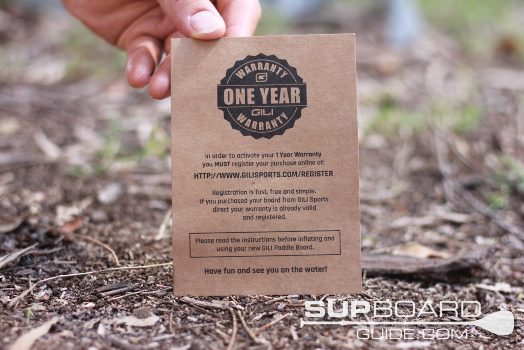 1 year SUP warranty card