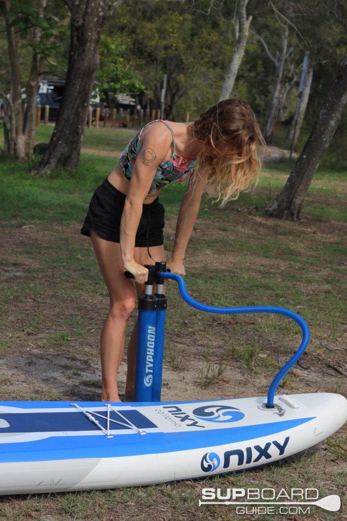 Hand pumping inflatable SUP