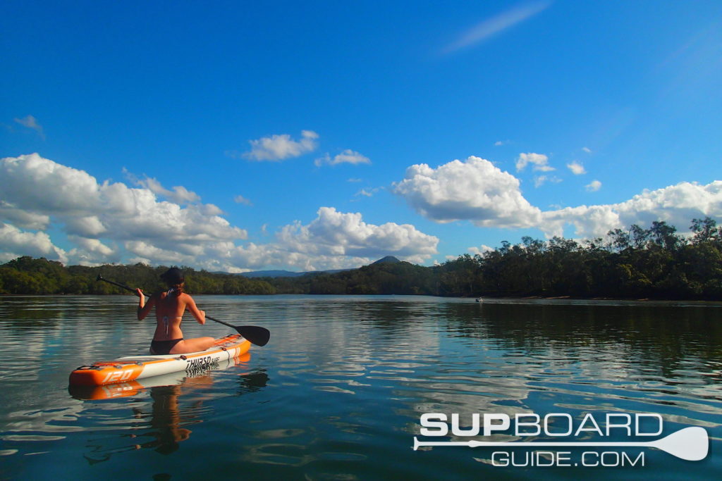 Sitting down paddling on Thurso 120