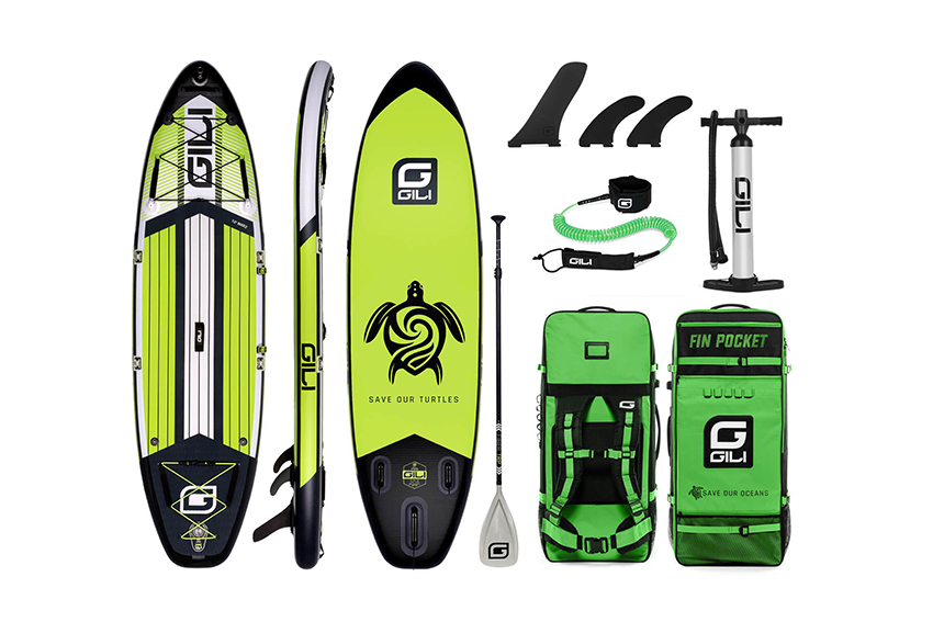 gili 10 mako green inflatable paddle board