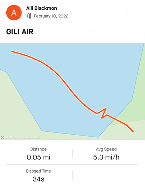 Gili Air 11'6 Speed Test Map