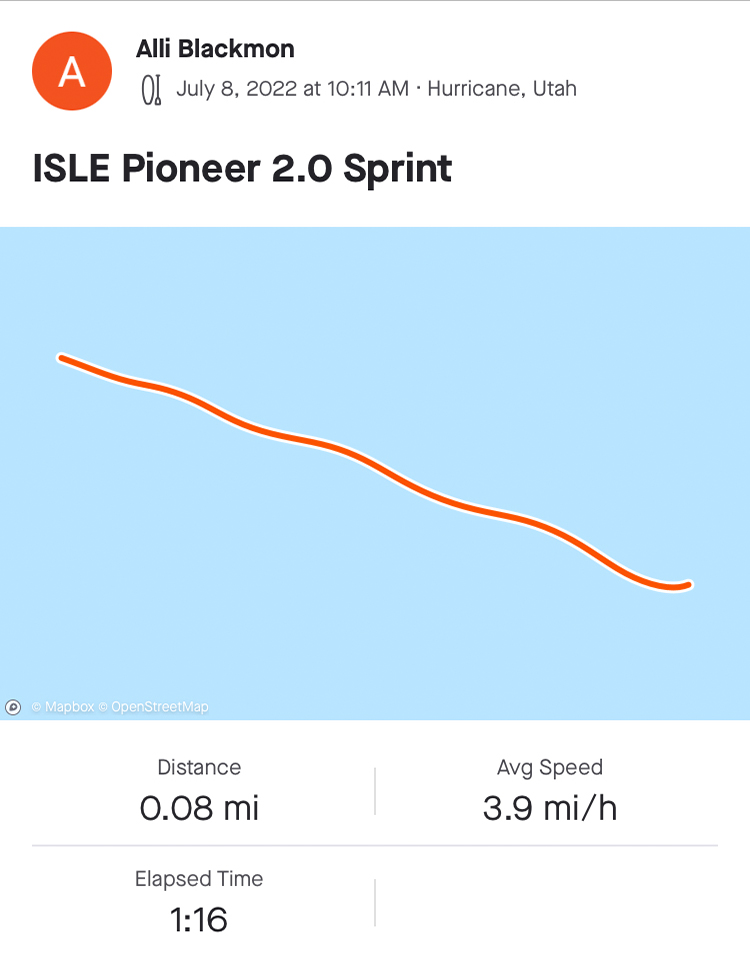 ISLE Pioneer iSUP Sprint Test