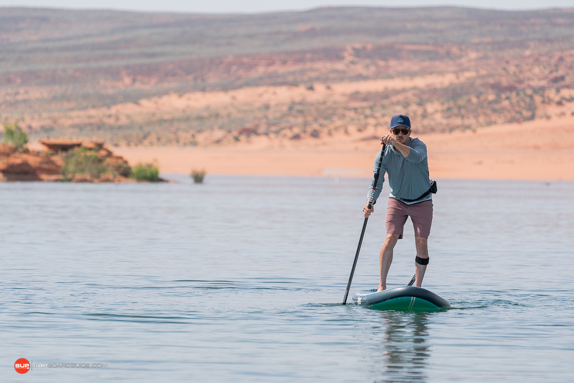 Honu Byron paddling in